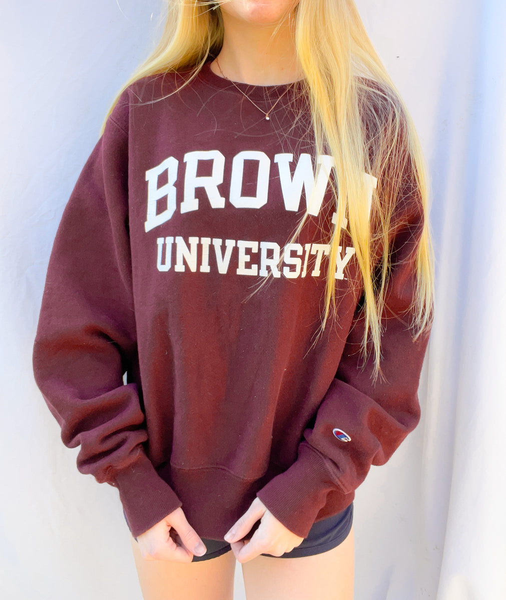 Champion Brown University Red Crewneck Sweatshirt Size Medium