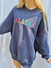 Load image into Gallery viewer, (L) Alaska Spell Out Embroidered Sweatshirt
