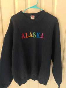 (L) Alaska Spell Out Embroidered Sweatshirt