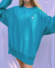 Load image into Gallery viewer, (L) Teal Champion Reverse Weave Sweatshirt
