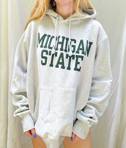 (L) Michigan State Reverse Weave Hoodie